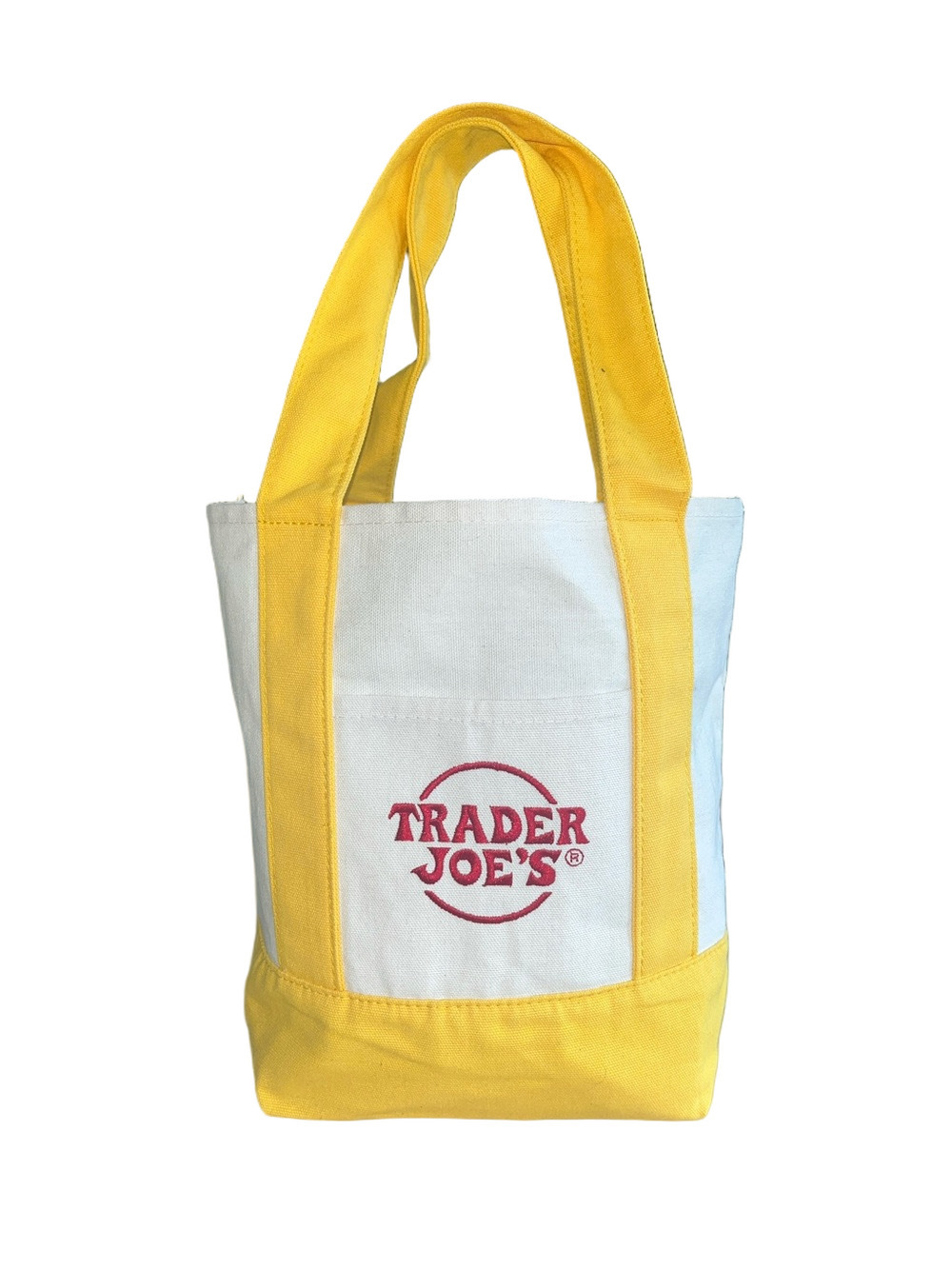 Trader Joe’s NWOT Yellow-Trim Canvas Tote Bag